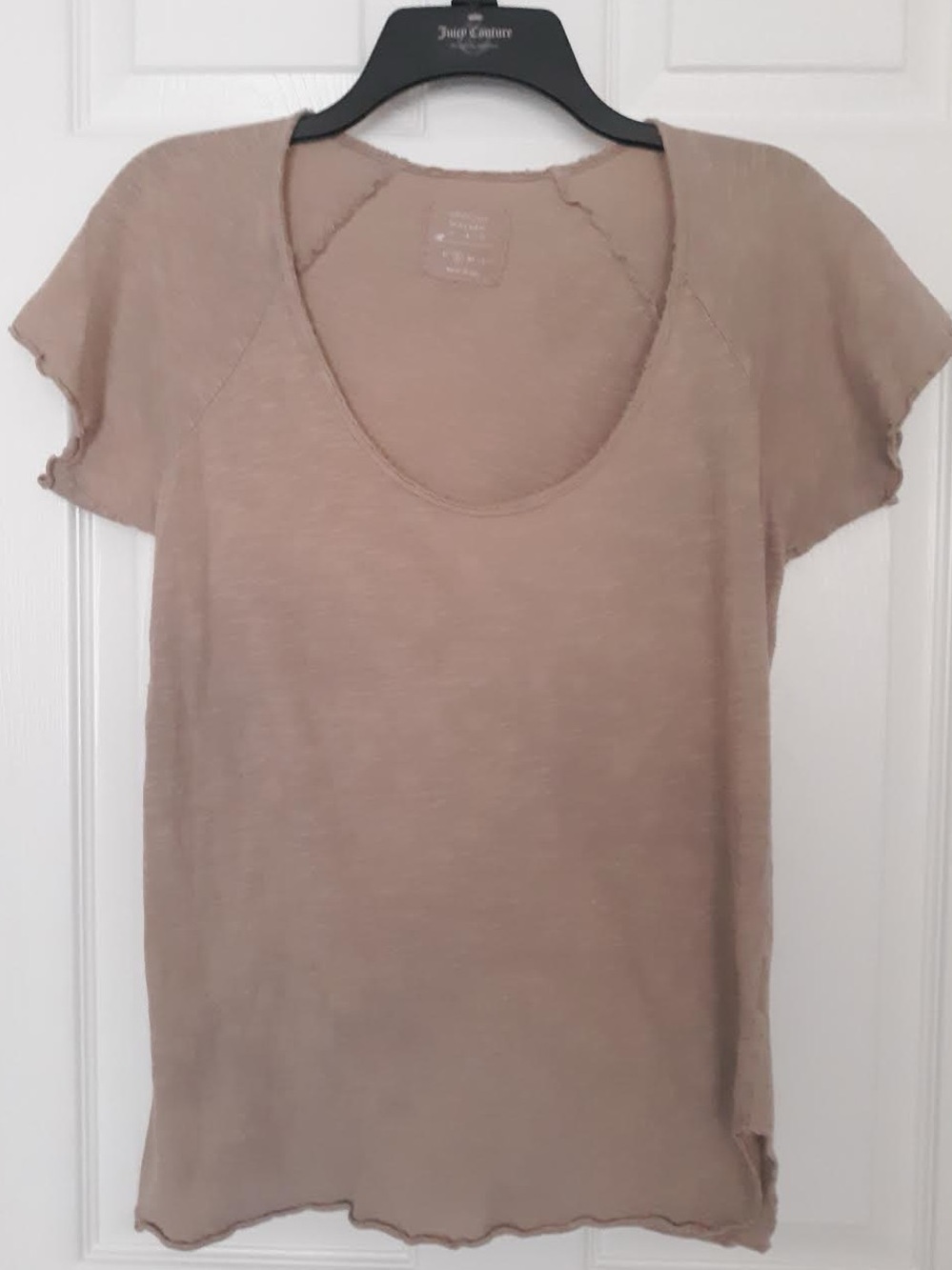 ♦️ BROCHU WALKER linen blend tee $150 Retail SZ S EUC natural - Picture 2 of 5